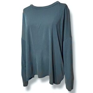 EILEEN FISHER Woman Stretch Silk Jersey Crew Neck Long Sleeve Top